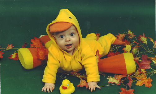 In ducky costume